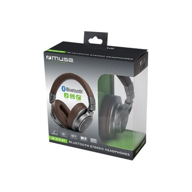 MUSE M-278 OVER-EAR WIRELESS HEADPHONES BROWN